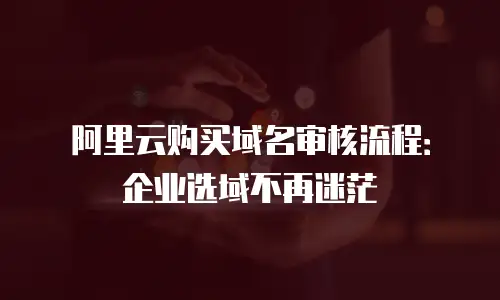 阿里云购买域名审核流程：企业选域不再迷茫