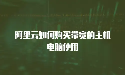 阿里云如何购买带宽的主机电脑使用