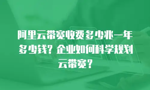阿里云带宽收费多少兆一年多少钱？企业如何科学规划云带宽？