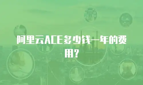 阿里云ACE多少钱一年的费用？