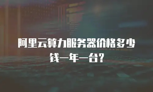 阿里云算力服务器价格多少钱一年一台？