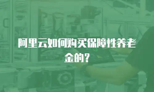 阿里云如何购买保障性养老金的？