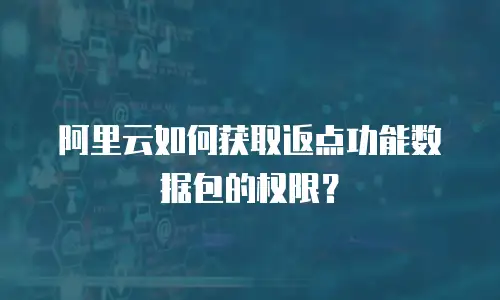阿里云如何获取返点功能数据包的权限？