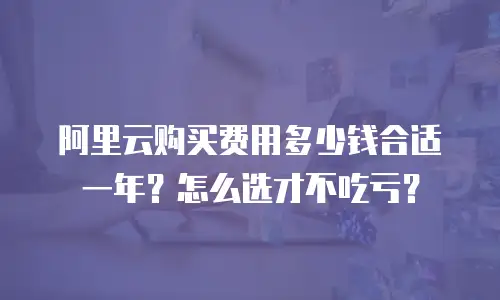 阿里云购买费用多少钱合适一年？怎么选才不吃亏？