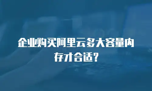 企业购买阿里云多大容量内存才合适？