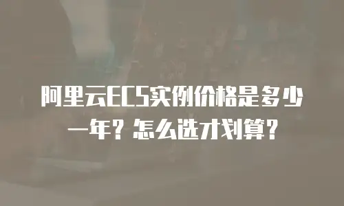 阿里云ECS实例价格是多少一年？怎么选才划算？