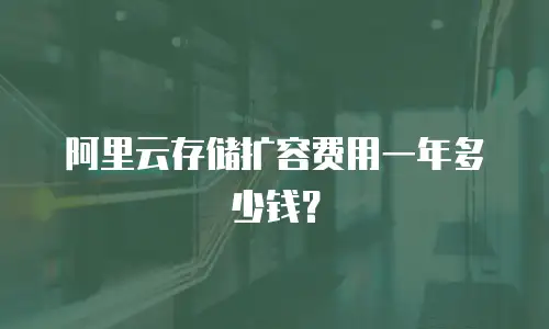 阿里云存储扩容费用一年多少钱？