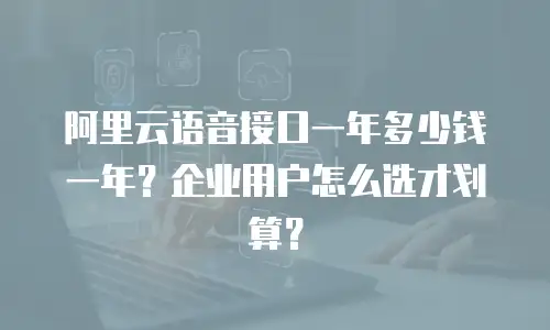 阿里云语音接口一年多少钱一年？企业用户怎么选才划算？