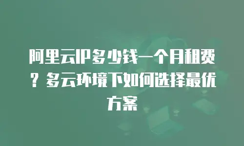 阿里云IP多少钱一个月租费？多云环境下如何选择最优方案