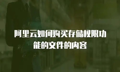 阿里云如何购买存储权限功能的文件的内容