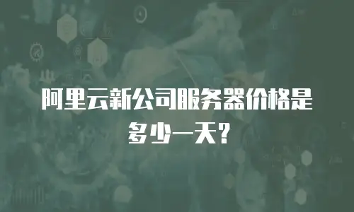 阿里云新公司服务器价格是多少一天？