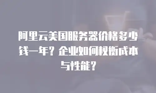 阿里云美国服务器价格多少钱一年？企业如何权衡成本与性能？