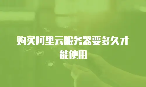 购买阿里云服务器要多久才能使用