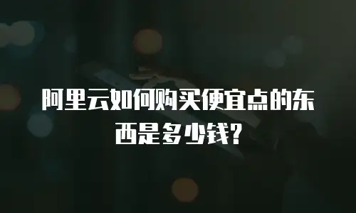 阿里云如何购买便宜点的东西是多少钱？