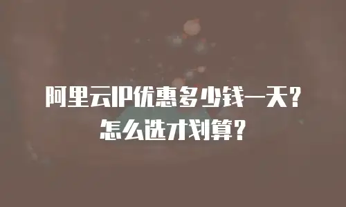 阿里云IP优惠多少钱一天？怎么选才划算？