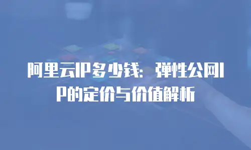 阿里云IP多少钱：弹性公网IP的定价与价值解析