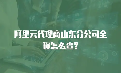 阿里云代理商山东分公司全称怎么查？