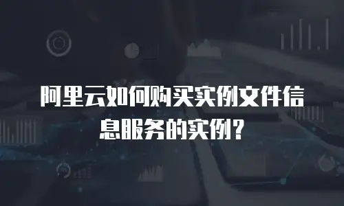 阿里云如何购买实例文件信息服务的实例？