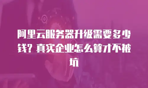 阿里云服务器升级需要多少钱？真实企业怎么算才不被坑