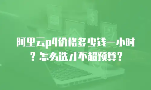 阿里云p4价格多少钱一小时？怎么选才不超预算？