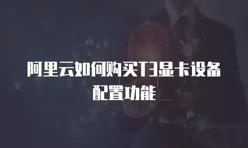 阿里云如何购买T3显卡设备配置功能