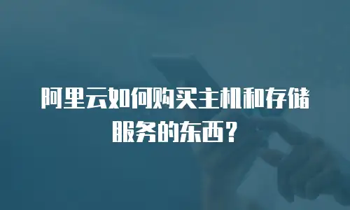 阿里云如何购买主机和存储服务的东西？