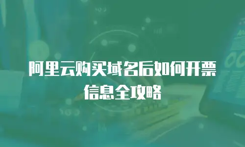 阿里云购买域名后如何开票信息全攻略