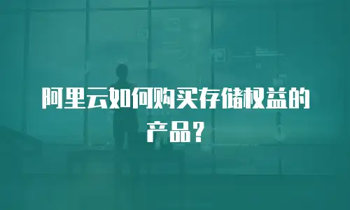 阿里云如何购买存储权益的产品？