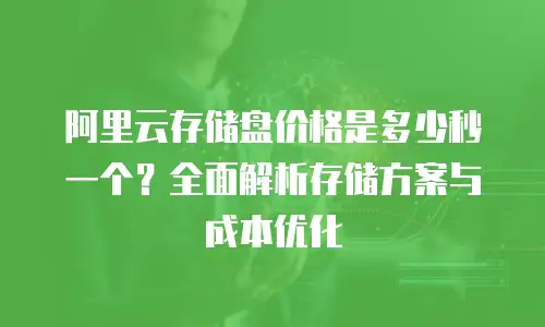 阿里云存储盘价格是多少秒一个？全面解析存储方案与成本优化