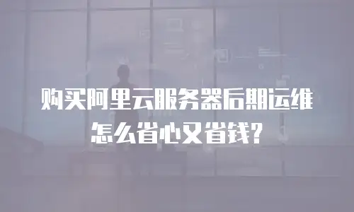 购买阿里云服务器后期运维怎么省心又省钱？