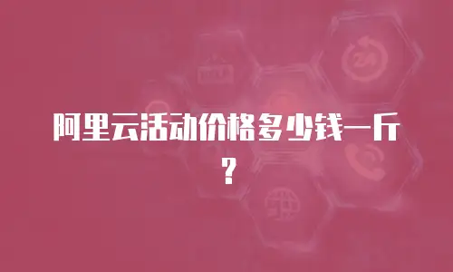 阿里云活动价格多少钱一斤？