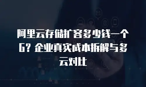 阿里云存储扩容多少钱一个G？企业真实成本拆解与多云对比