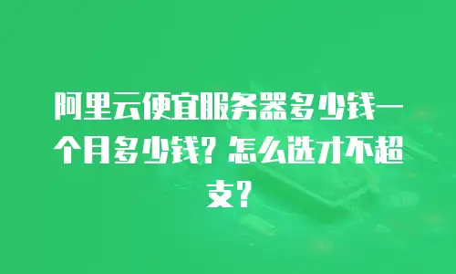 阿里云便宜服务器多少钱一个月多少钱？怎么选才不超支？