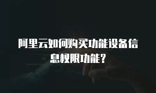 阿里云如何购买功能设备信息权限功能？