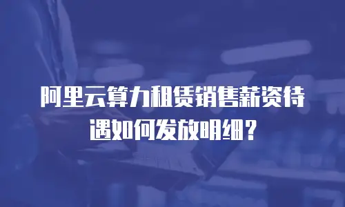 阿里云算力租赁销售薪资待遇如何发放明细？