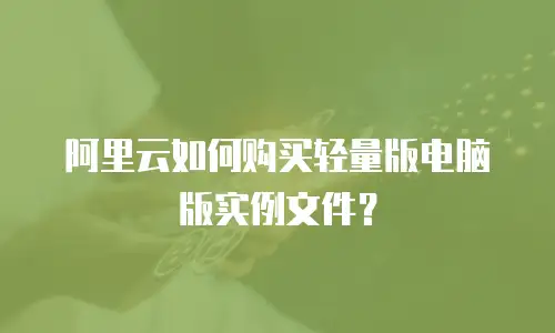 阿里云如何购买轻量版电脑版实例文件？