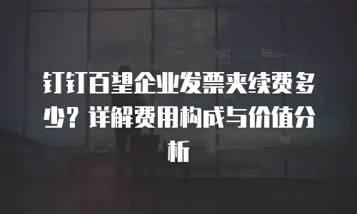 钉钉百望企业发票夹续费多少？详解费用构成与价值分析