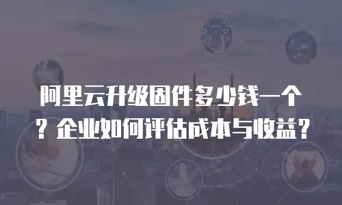 阿里云升级固件多少钱一个？企业如何评估成本与收益？