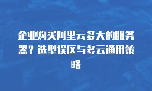 企业购买阿里云多大的服务器？选型误区与多云通用策略