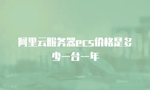 阿里云服务器ecs价格是多少一台一年