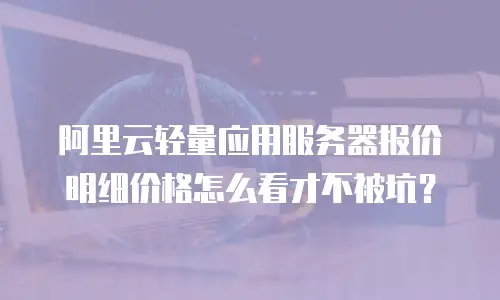 阿里云轻量应用服务器报价明细价格怎么看才不被坑？