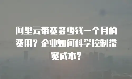 阿里云带宽多少钱一个月的费用？企业如何科学控制带宽成本？