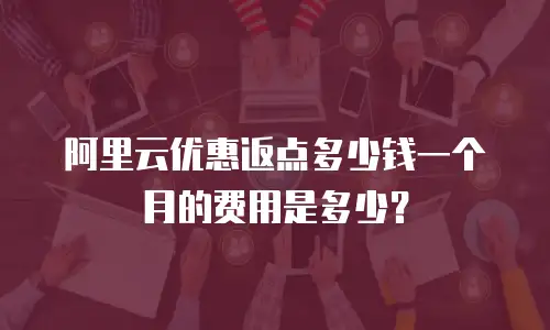 阿里云优惠返点多少钱一个月的费用是多少？