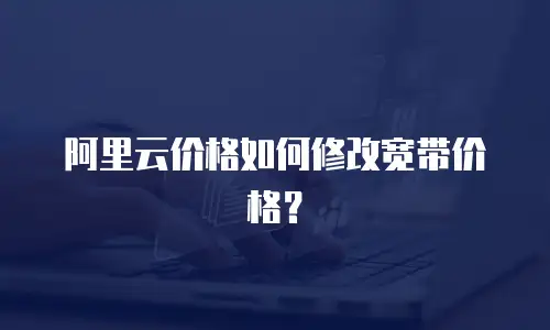 阿里云价格如何修改宽带价格？