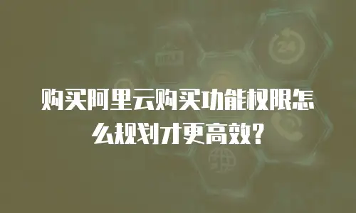 购买阿里云购买功能权限怎么规划才更高效？