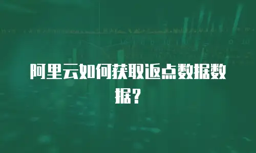 阿里云如何获取返点数据数据？