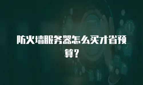 防火墙服务器怎么买才省预算？