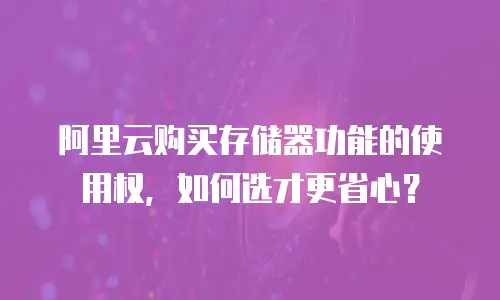 阿里云购买存储器功能的使用权，如何选才更省心？
