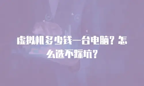 虚拟机多少钱一台电脑？怎么选不踩坑？