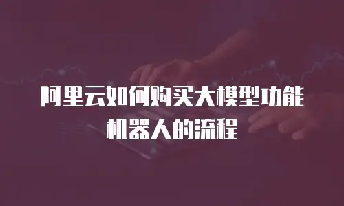 阿里云如何购买大模型功能机器人的流程